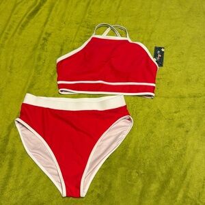 Blooming Jelly Sexy High Waisted Comfy Bikini Sz Large Cherry Red Tik Tok Shop